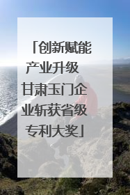 创新赋能产业升级 甘肃玉门企业斩获省级专利大奖