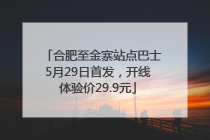 合肥至金寨站点巴士5月29日首发，开线体验价29.9元