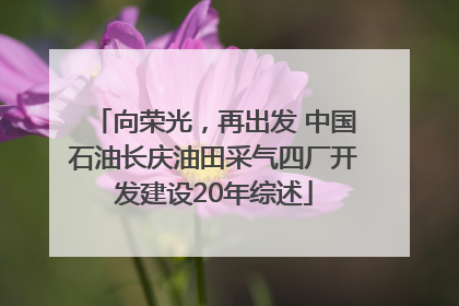 向荣光，再出发 中国石油长庆油田采气四厂开发建设20年综述