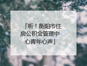 听！衡阳市住房公积金管理中心青年心声