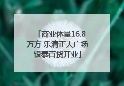 商业体量16.8万方 乐清正大广场银泰百货开业
