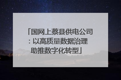 国网上蔡县供电公司：以高质量数据治理 助推数字化转型