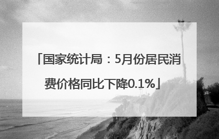 国家统计局：5月份居民消费价格同比下降0.1%