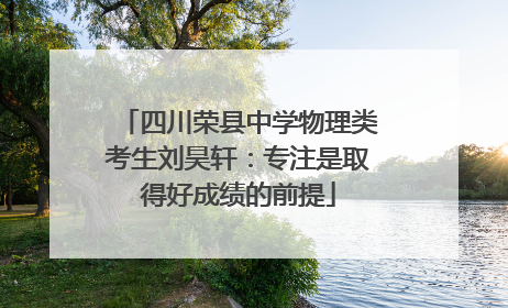 四川荣县中学物理类考生刘昊轩：专注是取得好成绩的前提