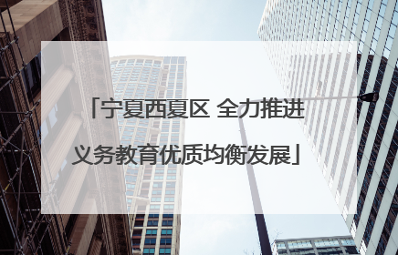 宁夏西夏区 全力推进义务教育优质均衡发展