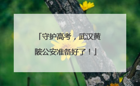守护高考，武汉黄陂公安准备好了！