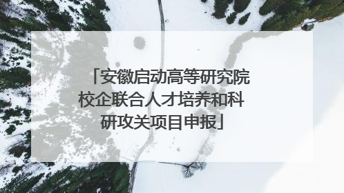 安徽启动高等研究院校企联合人才培养和科研攻关项目申报