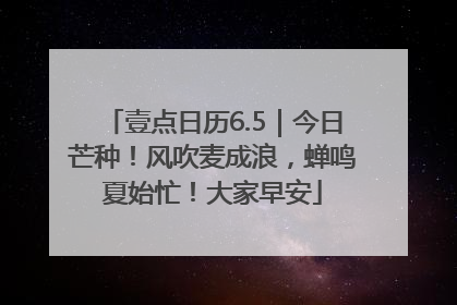 壹点日历6.5｜今日芒种！风吹麦成浪，蝉鸣夏始忙！大家早安