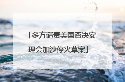 多方谴责美国否决安理会加沙停火草案