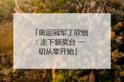 奥运冠军丁欣怡：走下领奖台 一切从零开始