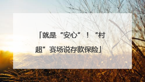 就是“安心”！“村超”赛场说存款保险