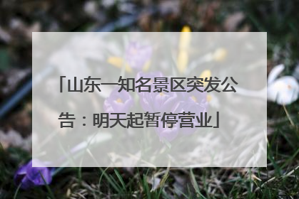 山东一知名景区突发公告：明天起暂停营业