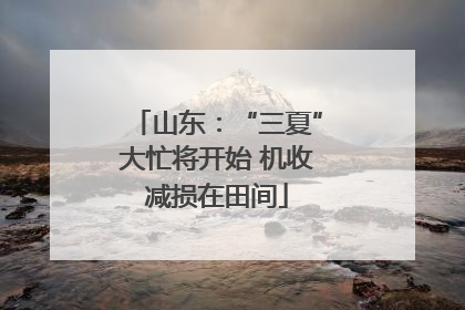 山东：“三夏”大忙将开始 机收减损在田间