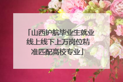 山西护航毕业生就业 线上线下上万岗位精准匹配高校专业