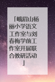 峨眉山杨丽小学语文工作室与刘春梅学前工作室开展联合教研活动