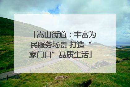 嵩山街道：丰富为民服务场景 打造“家门口”品质生活