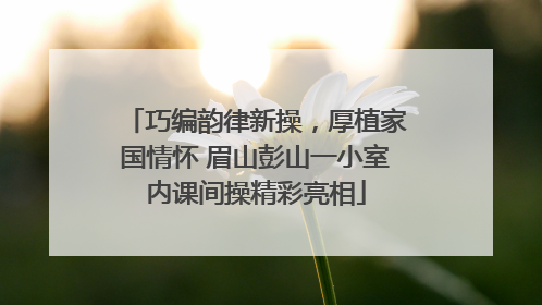 巧编韵律新操，厚植家国情怀 眉山彭山一小室内课间操精彩亮相