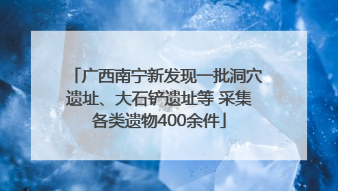 广西南宁新发现一批洞穴遗址、大石铲遗址等 采集各类遗物400余件