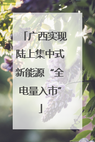 广西实现陆上集中式新能源“全电量入市”