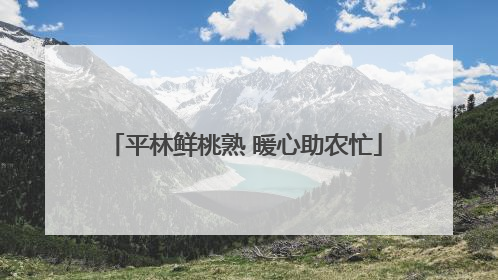 平林鲜桃熟 暖心助农忙