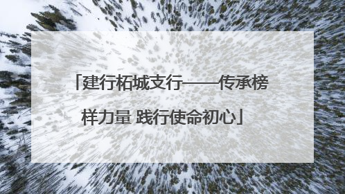 建行柘城支行——传承榜样力量 践行使命初心