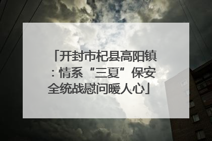 开封市杞县高阳镇：情系“三夏”保安全统战慰问暖人心
