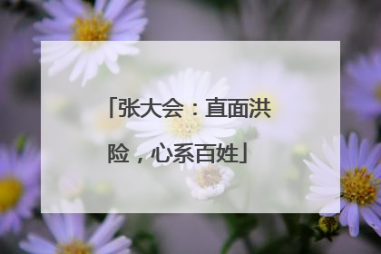 张大会：直面洪险，心系百姓