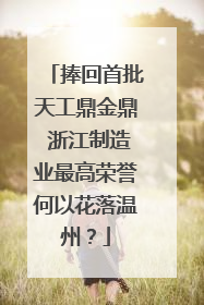 捧回首批天工鼎金鼎 浙江制造业最高荣誉何以花落温州？