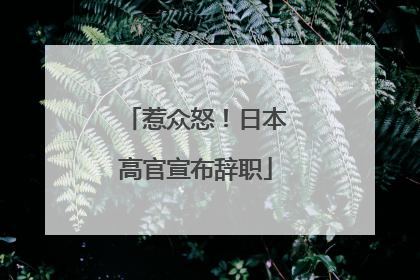 惹众怒！日本高官宣布辞职