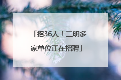 招36人！三明多家单位正在招聘