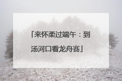 来怀柔过端午：到汤河口看龙舟赛
