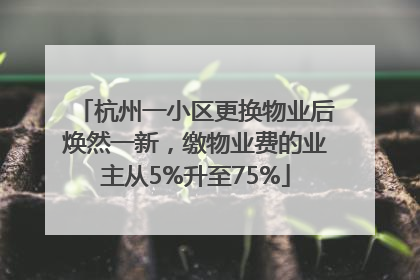 杭州一小区更换物业后焕然一新，缴物业费的业主从5%升至75%
