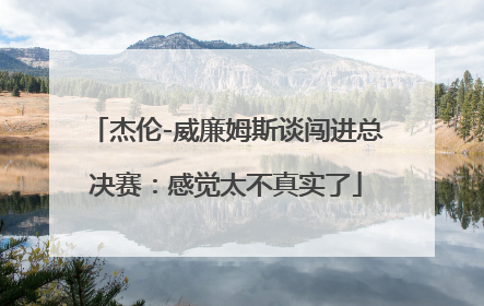 杰伦-威廉姆斯谈闯进总决赛：感觉太不真实了