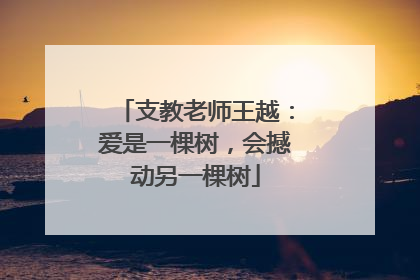 支教老师王越：爱是一棵树，会撼动另一棵树