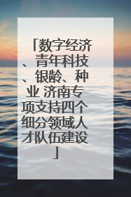 数字经济、青年科技、银龄、种业 济南专项支持四个细分领域人才队伍建设