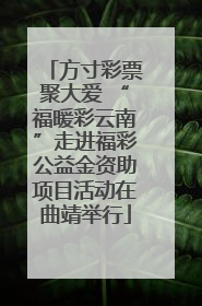 方寸彩票聚大爱 “福暖彩云南”走进福彩公益金资助项目活动在曲靖举行