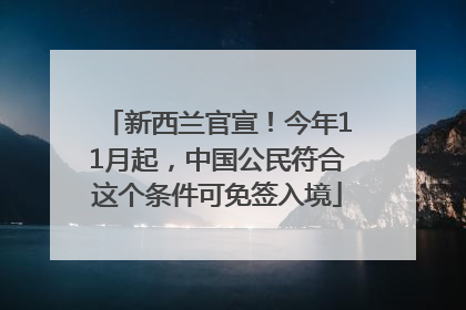 新西兰官宣！今年11月起，中国公民符合这个条件可免签入境