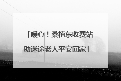 暖心！桑植东收费站助迷途老人平安回家
