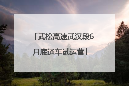 武松高速武汉段6月底通车试运营