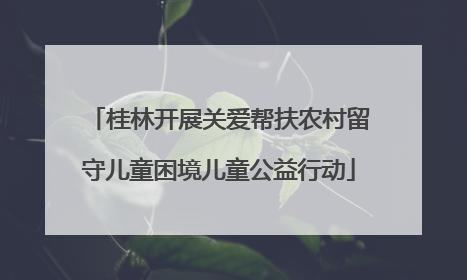 桂林开展关爱帮扶农村留守儿童困境儿童公益行动