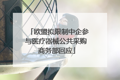 欧盟拟限制中企参与医疗器械公共采购 商务部回应