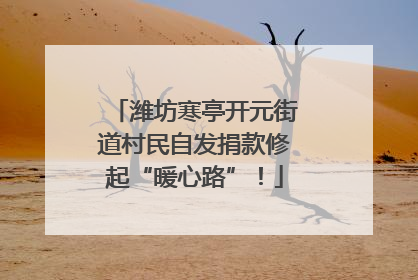 潍坊寒亭开元街道村民自发捐款修起“暖心路”！