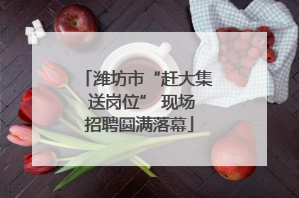 潍坊市“赶大集 送岗位” 现场招聘圆满落幕