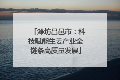 潍坊昌邑市：科技赋能生姜产业全链条高质量发展