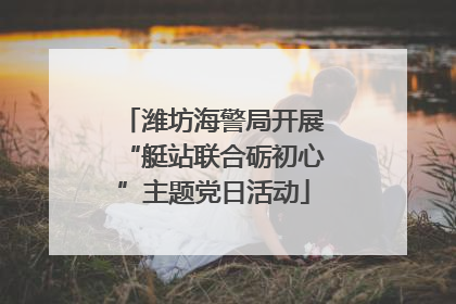 潍坊海警局开展“艇站联合砺初心”主题党日活动