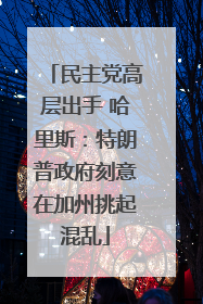 民主党高层出手 哈里斯：特朗普政府刻意在加州挑起混乱