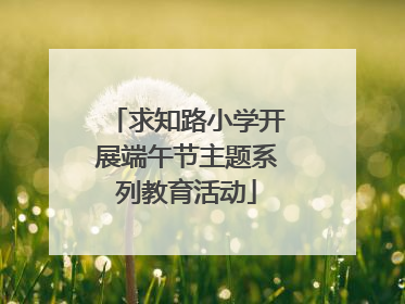 求知路小学开展端午节主题系列教育活动