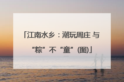 江南水乡：潮玩周庄 与“粽”不“童”(图)