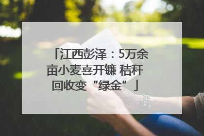 江西彭泽：5万余亩小麦喜开镰 秸秆回收变“绿金”