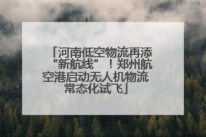 河南低空物流再添“新航线”！郑州航空港启动无人机物流常态化试飞